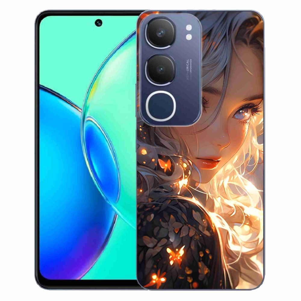 Gél borító mmCase a Vivo Y19s készülékre - lány és pillangók