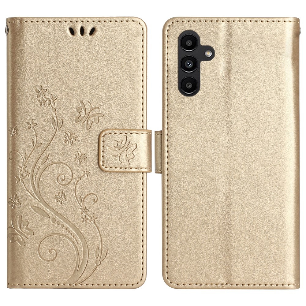 Virágok könyv tok Samsung Galaxy S25+ készülékhez - arany színben