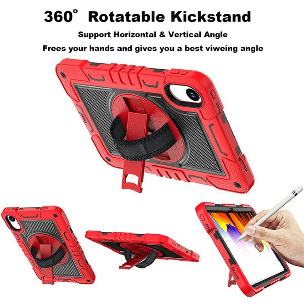 Strape tartós borító kézi markolattal és pánttal Xiaomi Redmi Pad 2 - piros/fekete