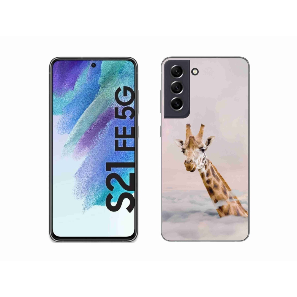 Zselés borítás mmCase Samsung Galaxy S21 FE 5G - zsiráf a felhők között