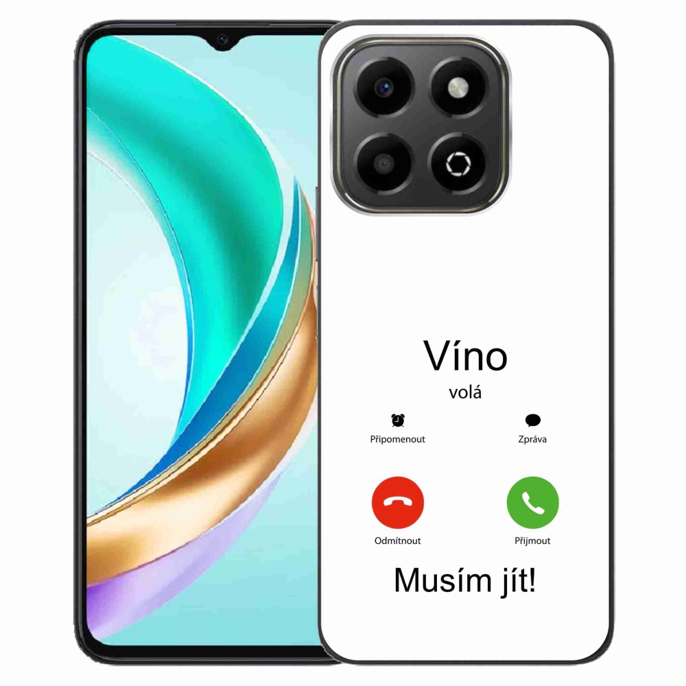 Gél borító mmCase a Honor X6b készülékhez - bor hívja fehér háttérrel