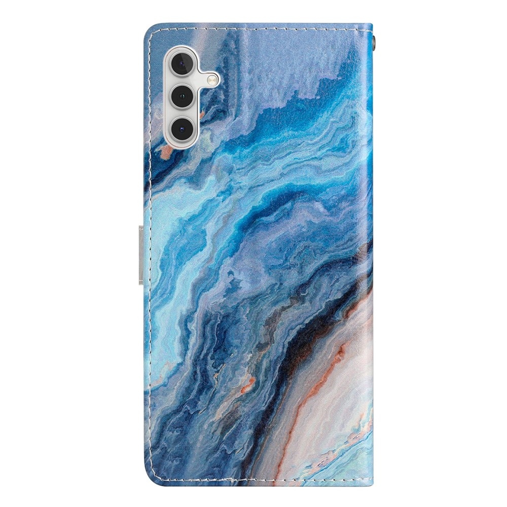 Egyedi könyvtáska Samsung Galaxy S25 FE készülékhez - kék márvány