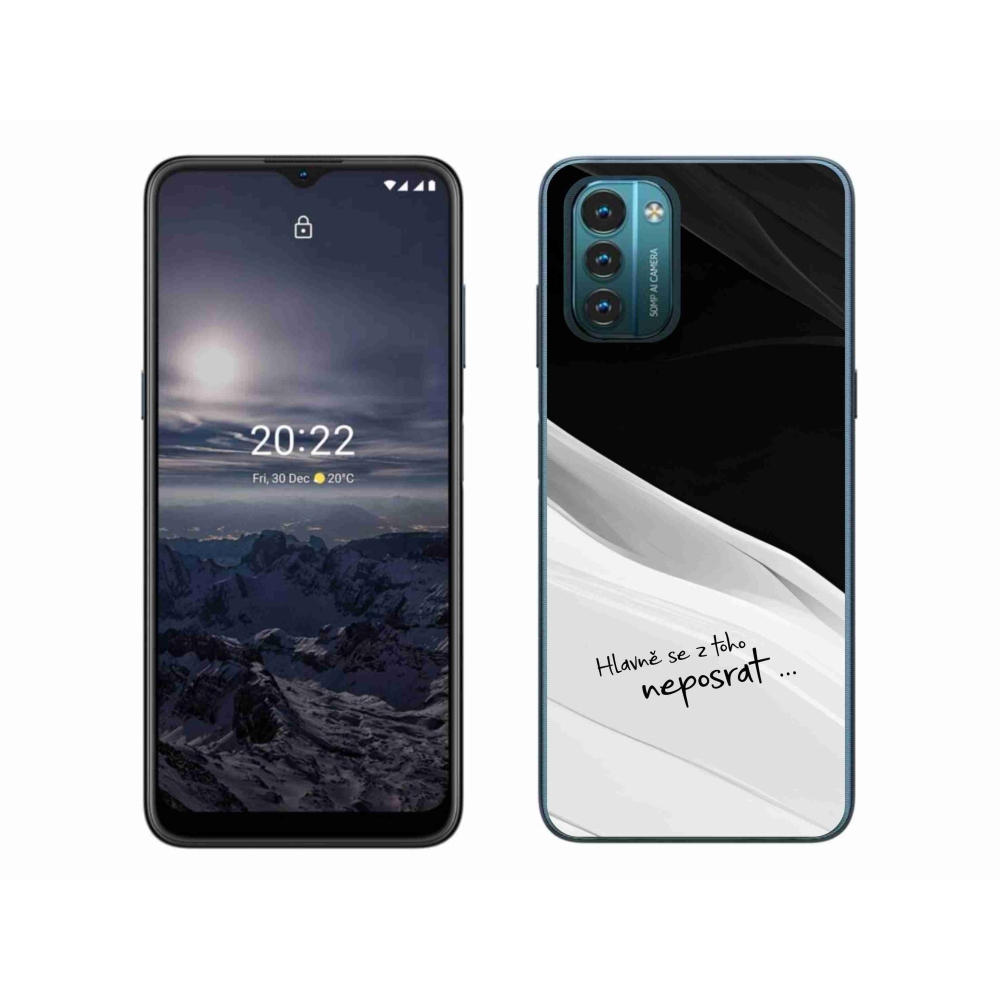 Zselés borító mmCase a Nokia G11/G21 készülékhez - vicces szöveg 13 fehér és fekete háttérrel