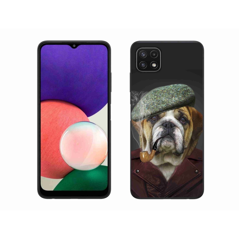Gél borítás mmCase Samsung Galaxy A22 5G - kutya csővel
