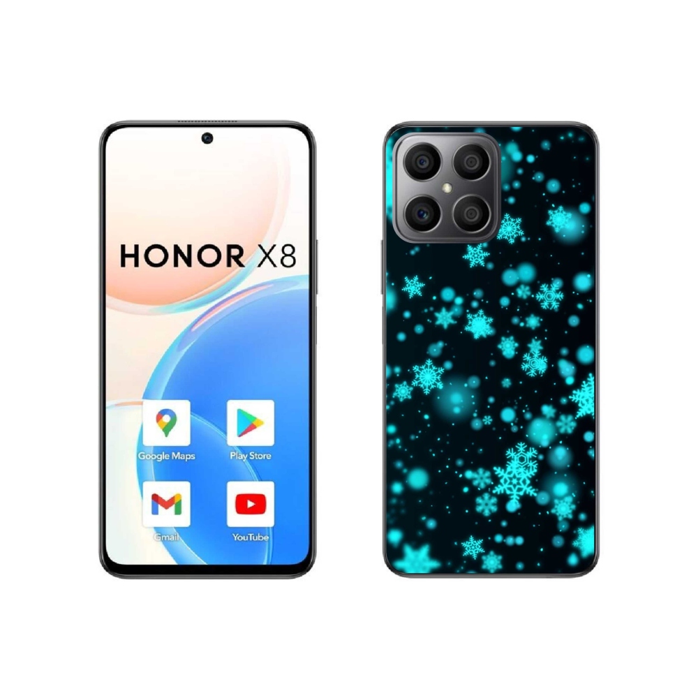 Zselés borítás mmCase a Honor X8 4G készülékhez - hópelyhek 1