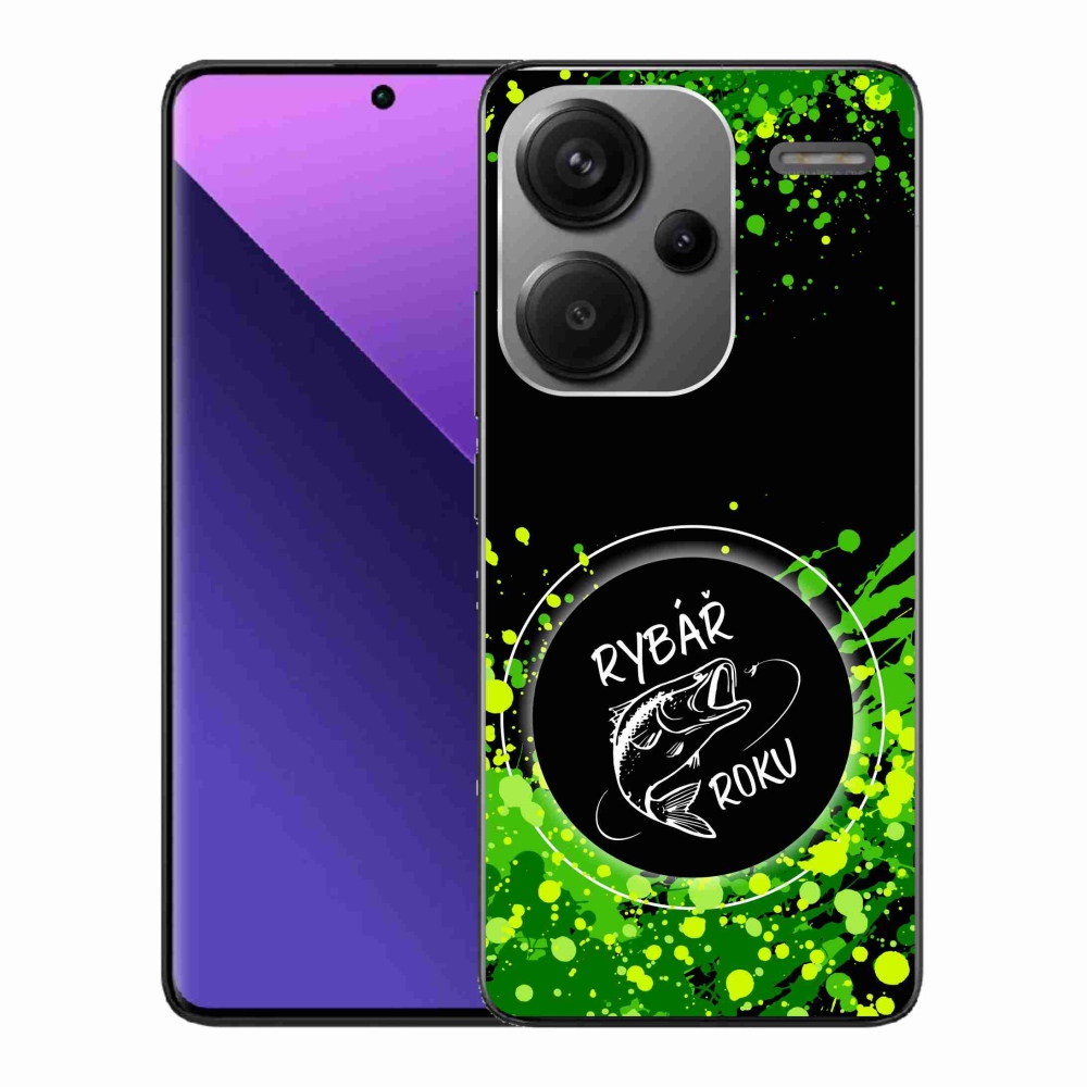 Gél borító mmCase a Xiaomi Redmi Note 13 Pro+ 5G számára - az év halászának fekete háttere