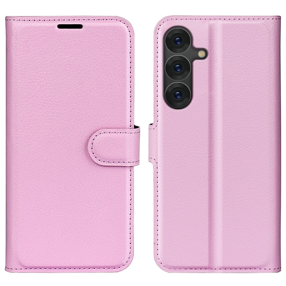 Litchi könyv tok Samsung Galaxy S25-hez - rózsaszín