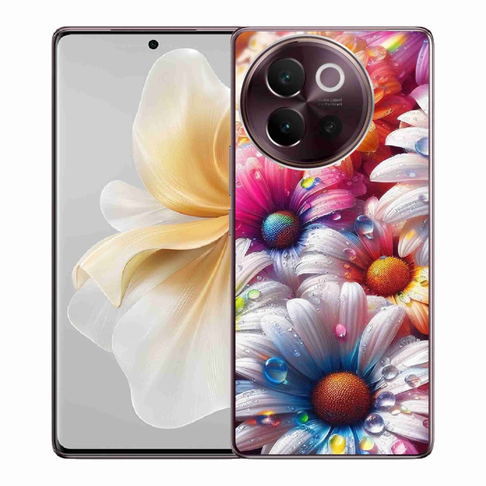 Gél borítás mmCase a Vivo V40 Lite 5G készülékhez - színes margaréták