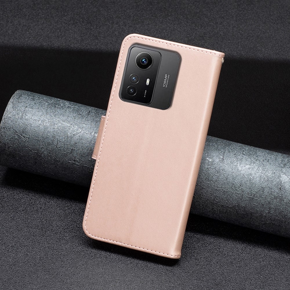 Pillangó könyv tok a Xiaomi Redmi Note 12S-hez - rózsaarany színben