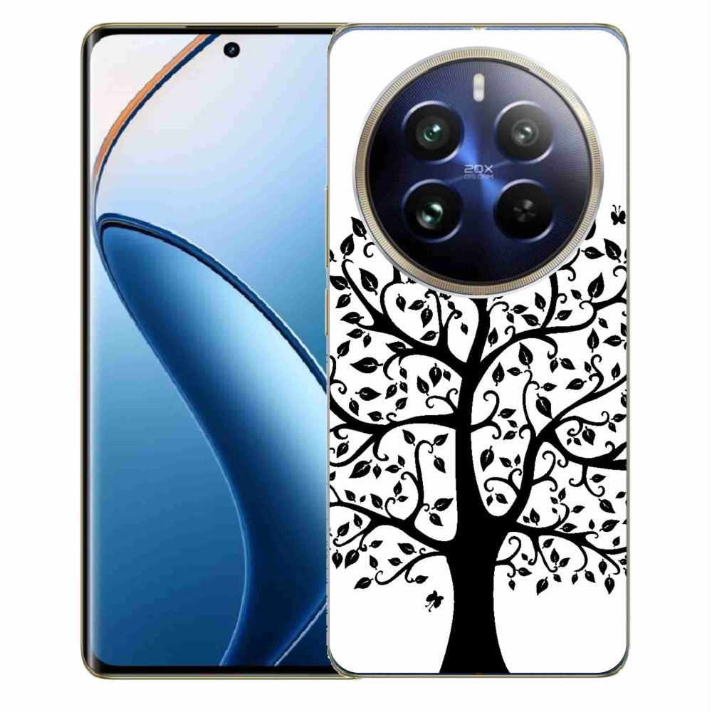 Zselés borítás mmCase a Realme 12 Pro 5G/12 Pro+ 5G számára - fekete és fehér fa