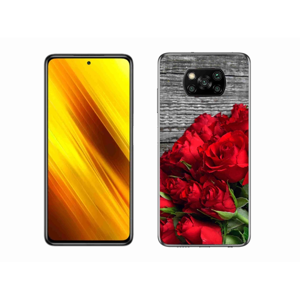 Gél borítás mmCase a Xiaomi Poco X3 Pro számára - piros rózsa
