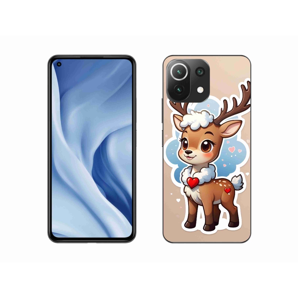 Gél borítás mmCase a Xiaomi Mi 11 Lite 4G/5G készülékhez - rajzfilm rénszarvas