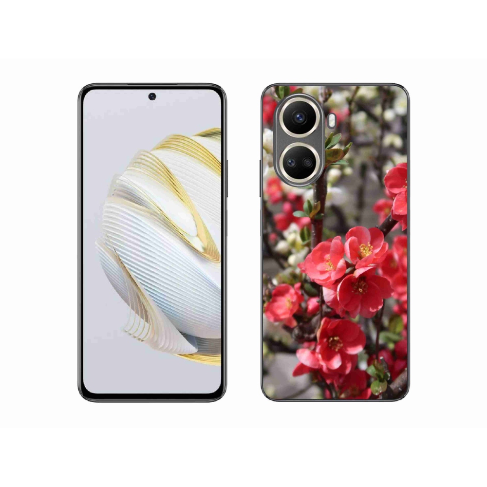 Gél borítás mmCase a Huawei Nova 10 SE-hez - piros virágok