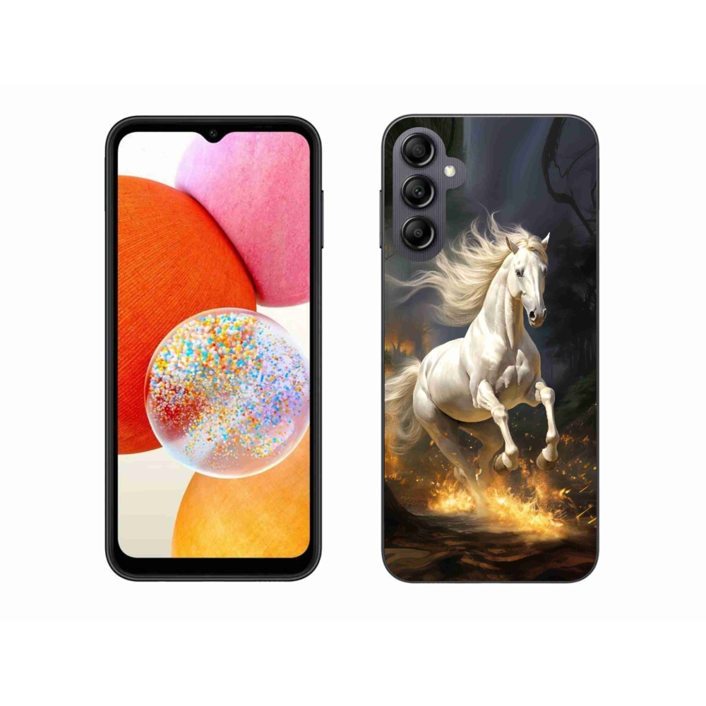 Zselés borítás mmCase Samsung Galaxy A14 4G/5G - fehér ló 2