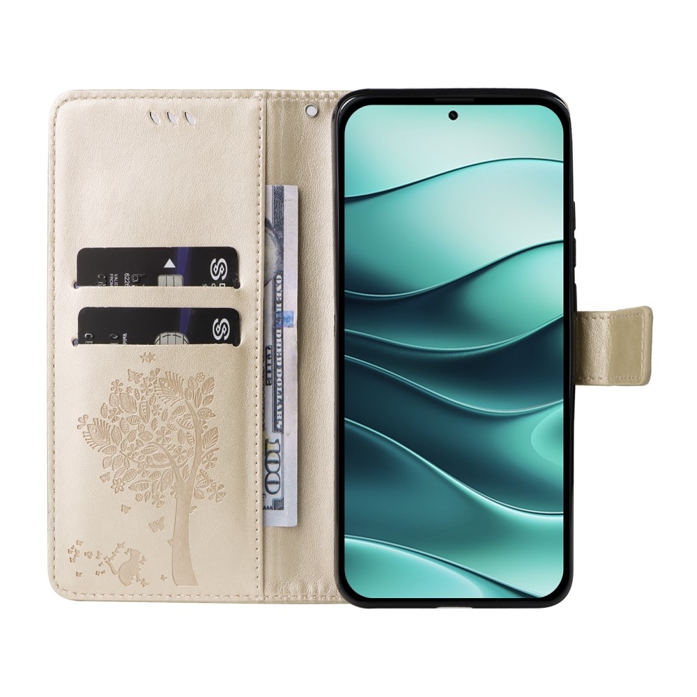 Fák könyve tok Xiaomi Redmi Note 14 5G - arany színű