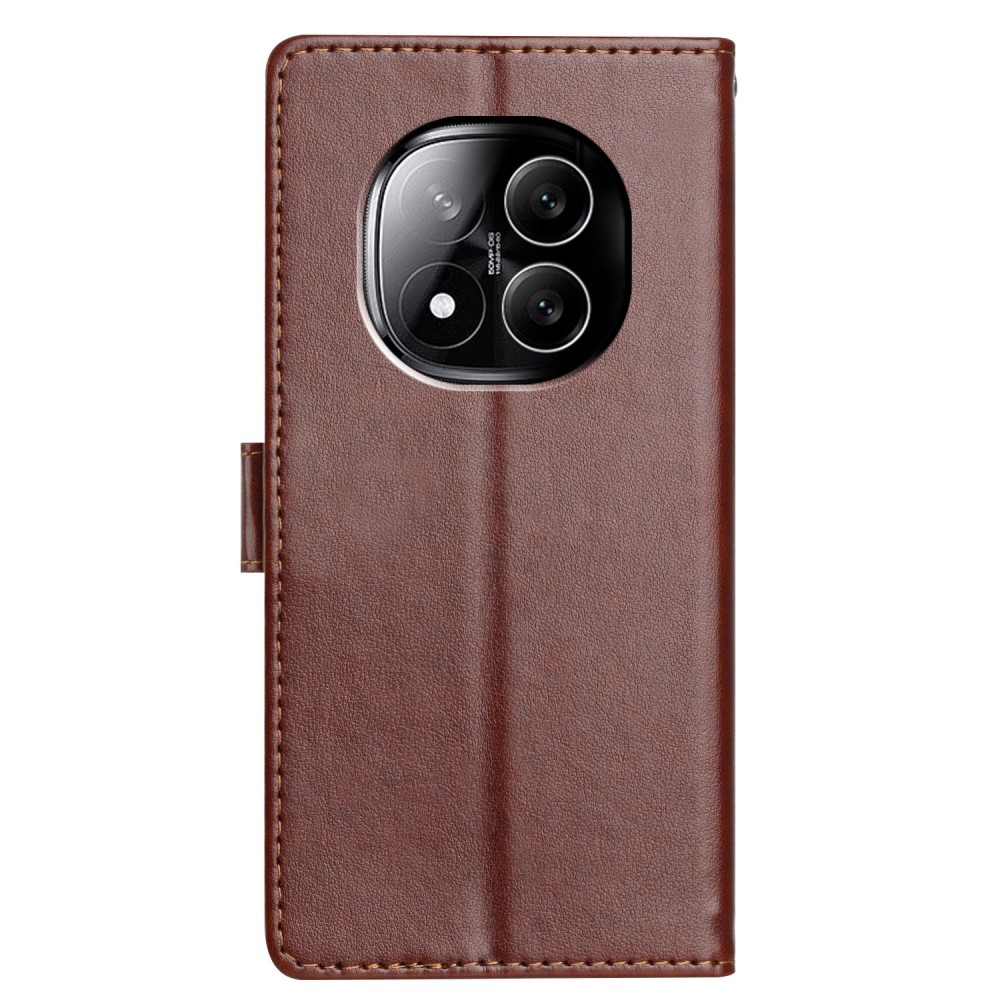 Vérrögök könyv tok Xiaomi Redmi Note 14 Pro 5G/Poco X7 5G - barna színben