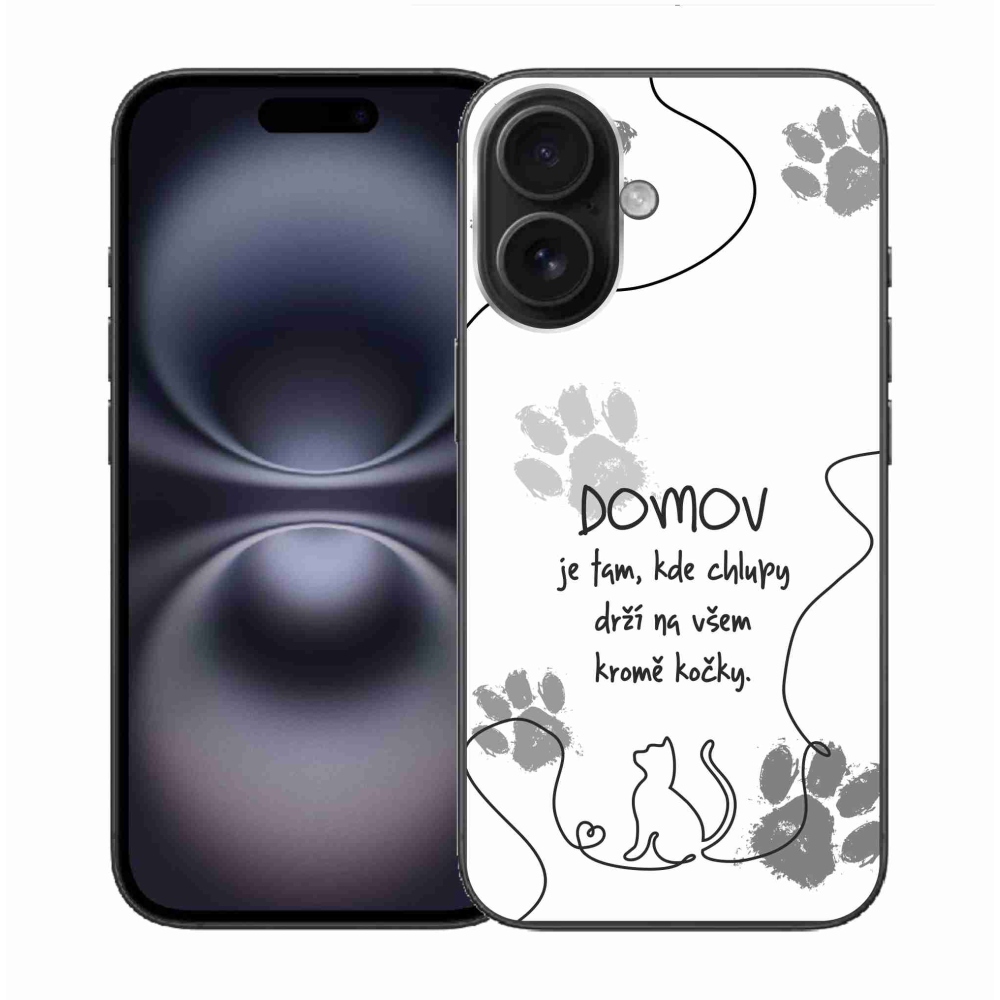 Gél borítás mmCase iPhone 16 készülékhez - macska motívum fehér háttér