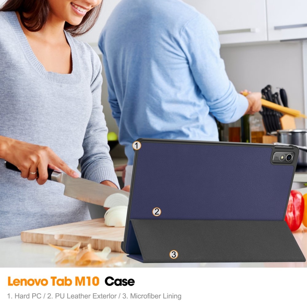 Ügyes záró tok Lenovo Tab M10 5G-hez - sötétkék