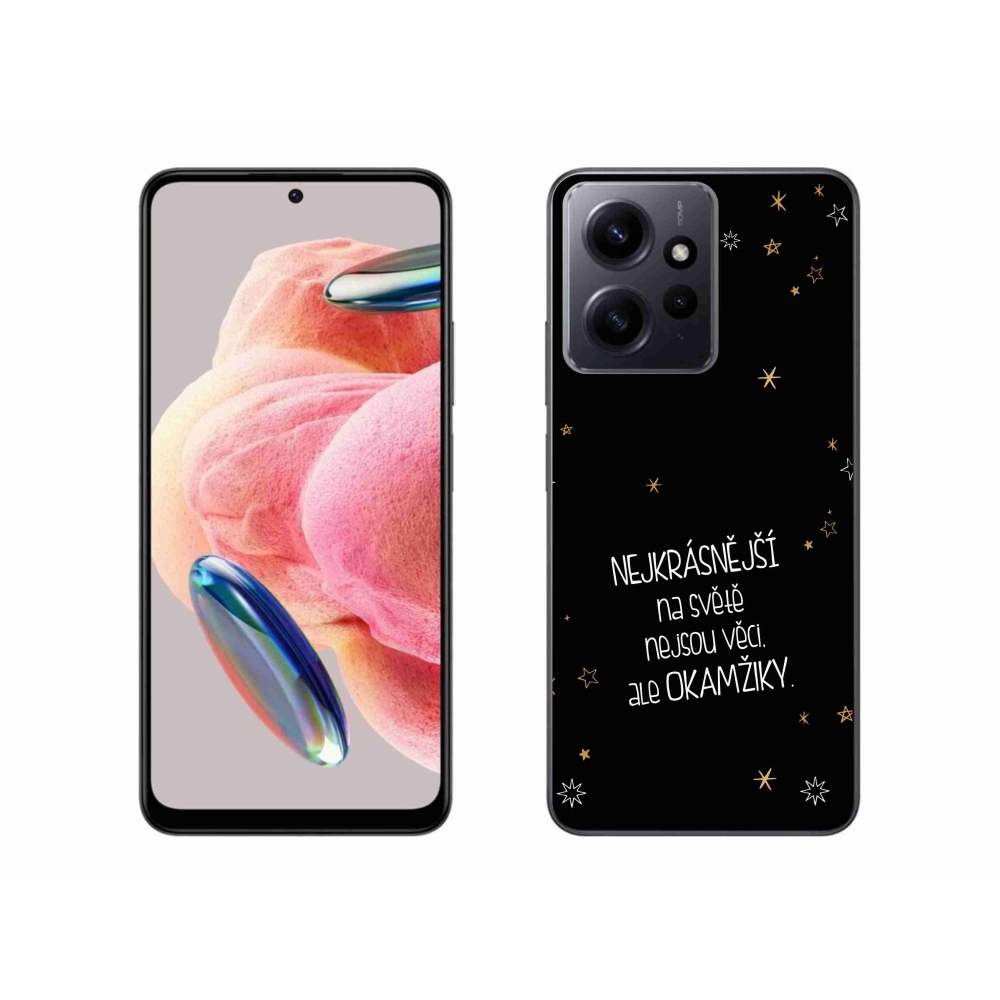 Gél borítás mmCase a Xiaomi Redmi Note 12 4G - idézet 4 fekete háttérrel