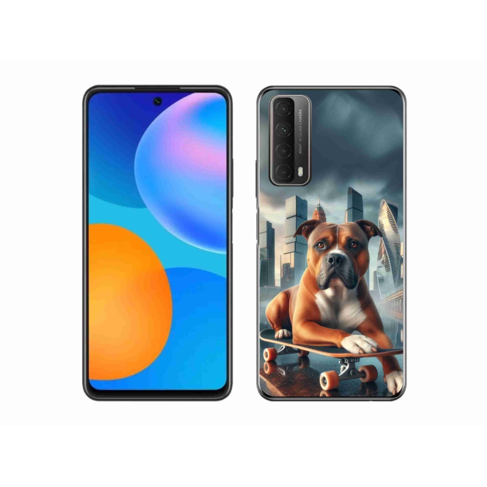 Zselés borítás mmCase a Huawei P Smart (2021) - kutya gördeszkán