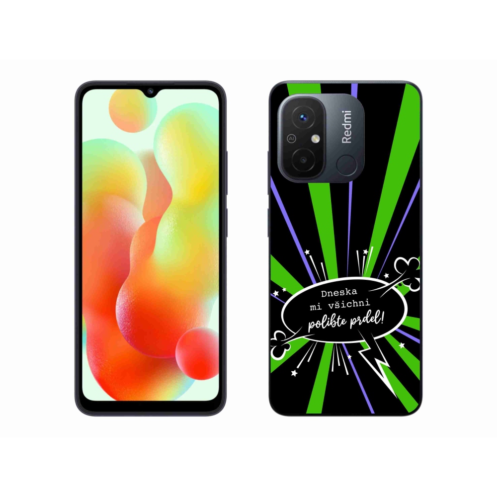 Gél borító mmCase a Xiaomi Redmi 12C-hez - vicces szöveg 15 fekete háttérrel