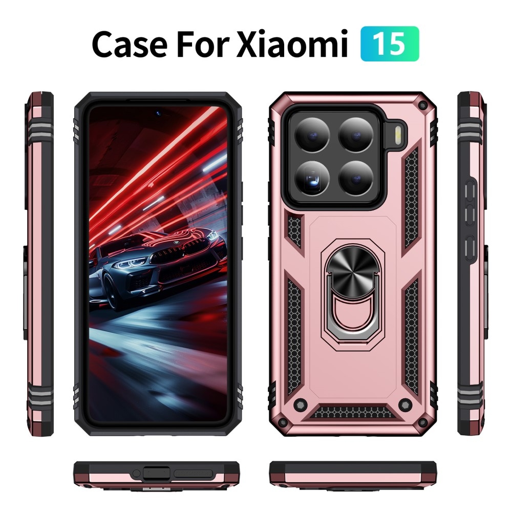 Gyűrűk tartós borítója Xiaomi 15 - rózsaarany