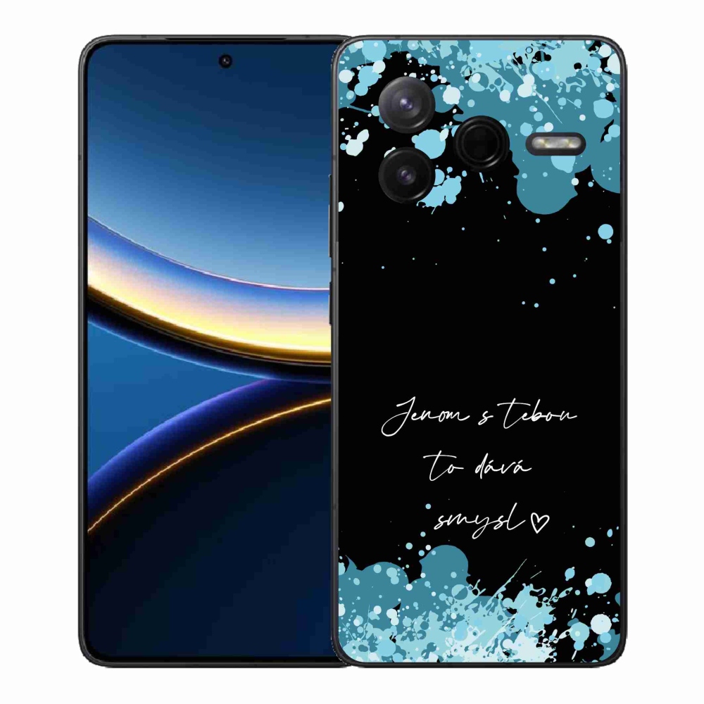 Gél borító mmCase a Xiaomi Poco F7 Pro számára - szerelmes szöveg fekete háttérrel