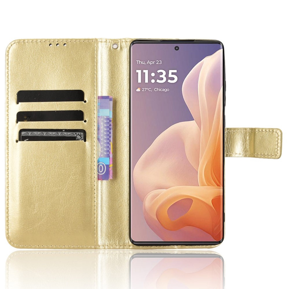 Őrült könyv tok a Motorola Moto G85 5G-hez - arany színben