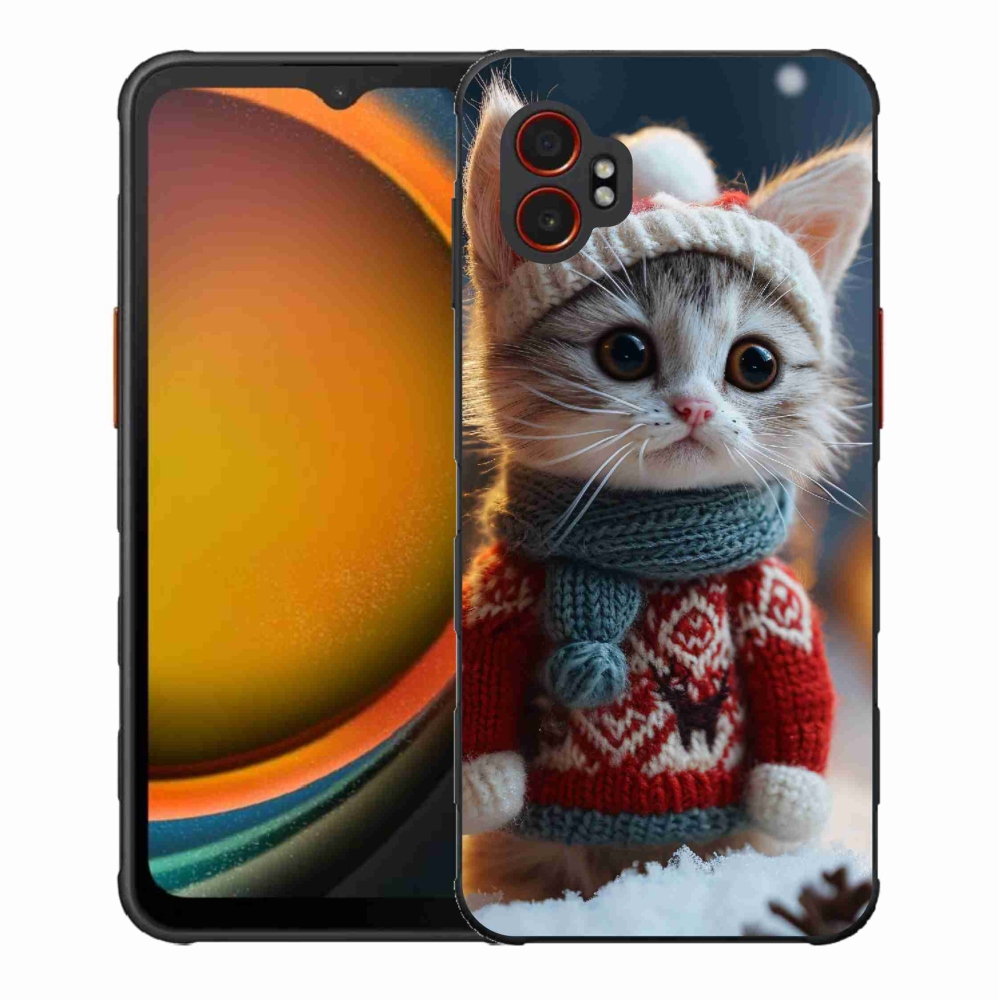 Gél borítás mmCase Samsung Galaxy Xcover 7 Pro készülékhez - cica pulóverben