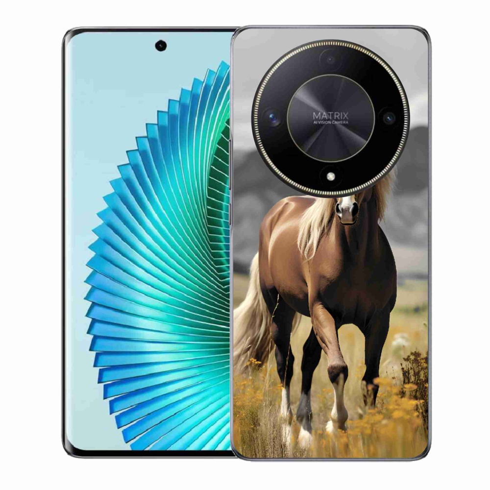 Zselés borítás mmCase a Honor Magic 6 Lite 5G számára - barna ló 1