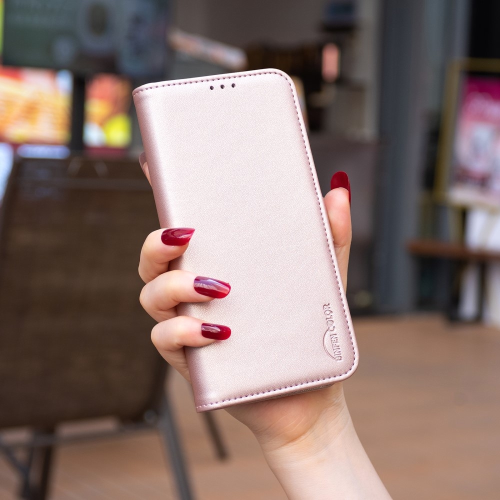 BNF könyv tok Xiaomi Redmi 13 4G/Poco M6 4G - rózsaarany színben