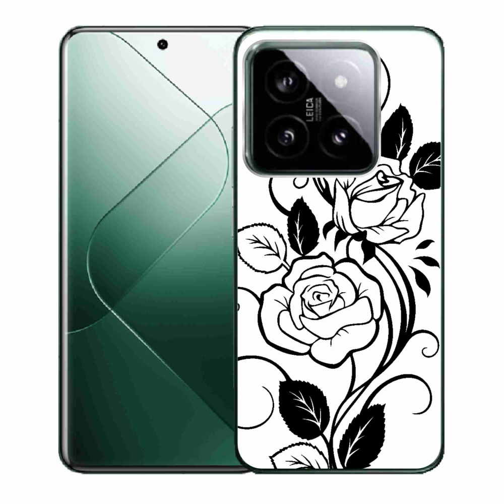 Gél borítás mmCase a Xiaomi 14-hez - fekete és fehér rózsa