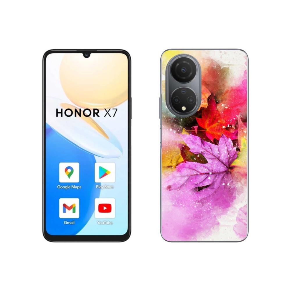 Zselés borító mmCase a Honor X7-hez - színes levelek