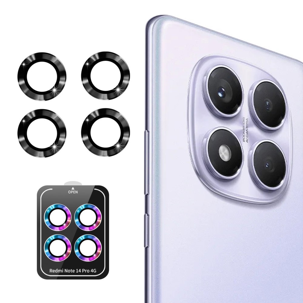 ENK Fém kamera lencse üveg Xiaomi Redmi Note 14 Pro (különálló üveg) - fekete