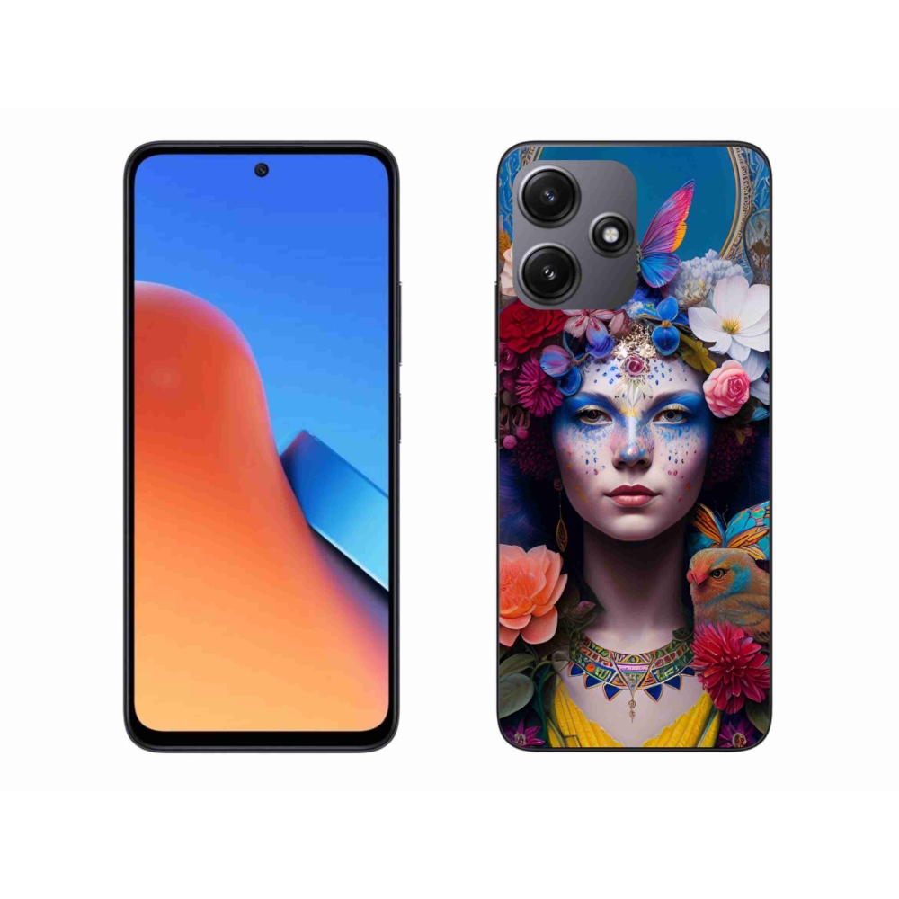 Gél borító mmCase a Xiaomi Redmi 12 5G-hez - nő virágokkal