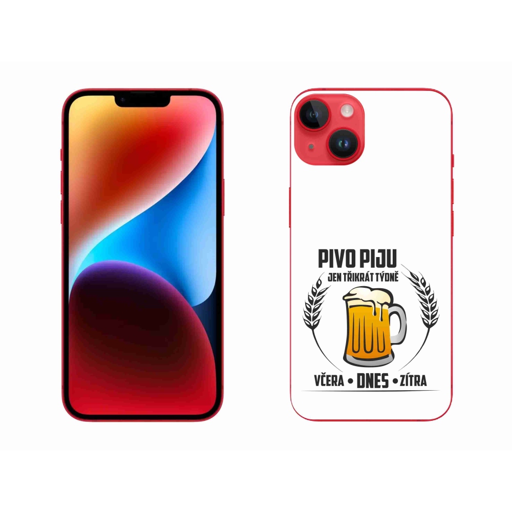 Gél borítás mmCase iPhone 14 Plus készülékhez - sör motívum fehér háttér