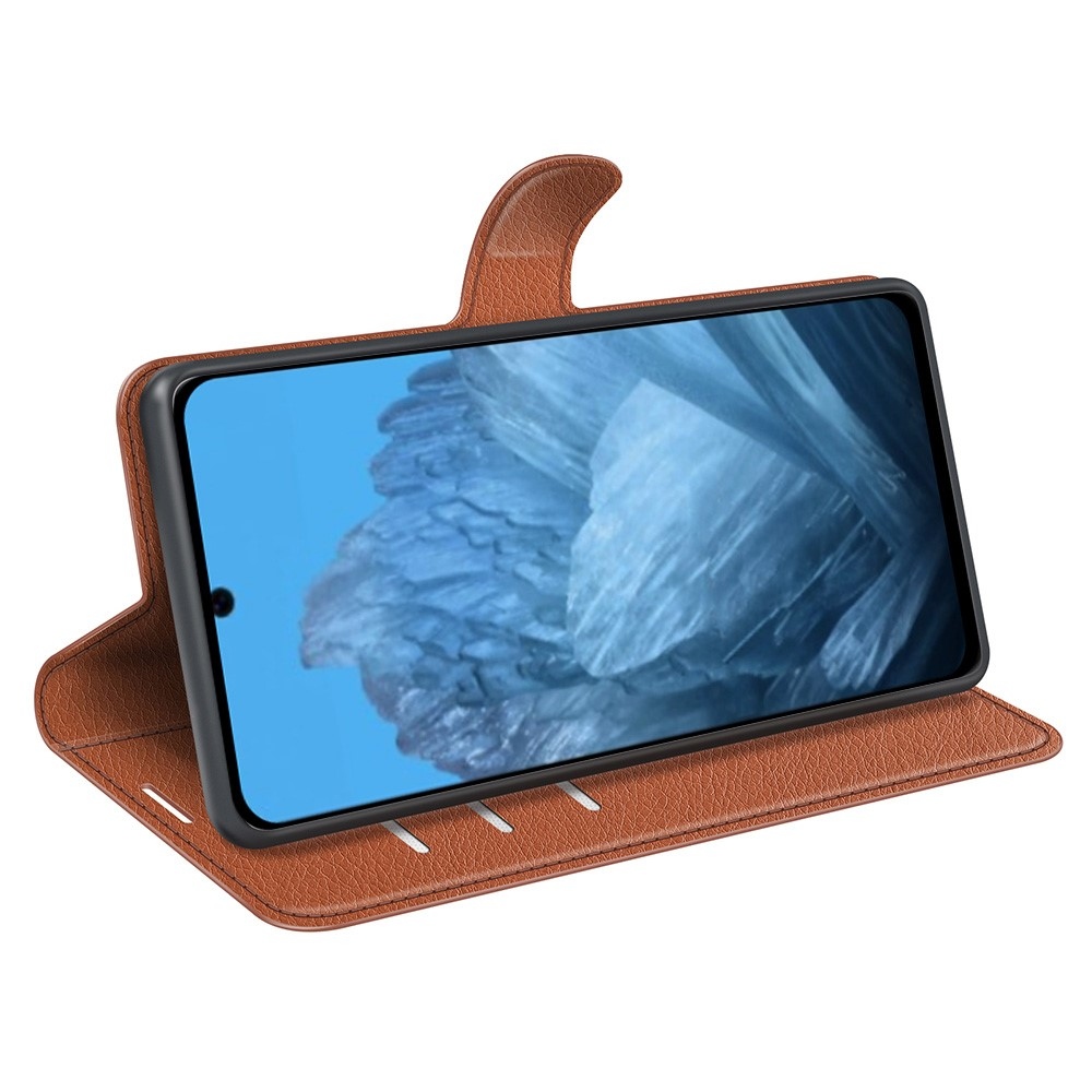 Litchi könyv tok a Google Pixel 9/9 Pro készülékhez - barna színben