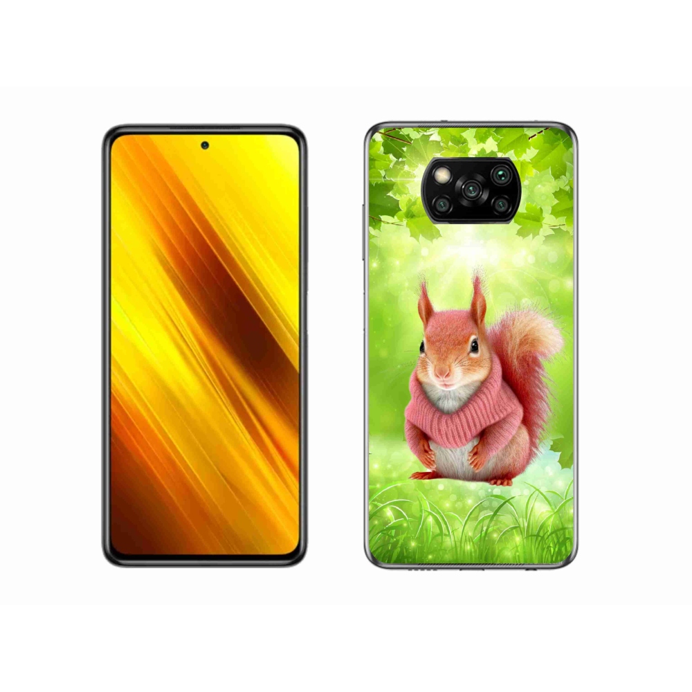 Gél borítás mmCase a Xiaomi Poco X3 Pro számára - mókus pulóverben