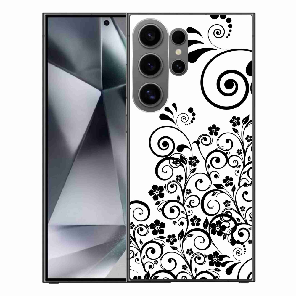 Zselés borítás mmCase Samsung Galaxy S24 Ultra készülékhez - fekete-fehér virágminták