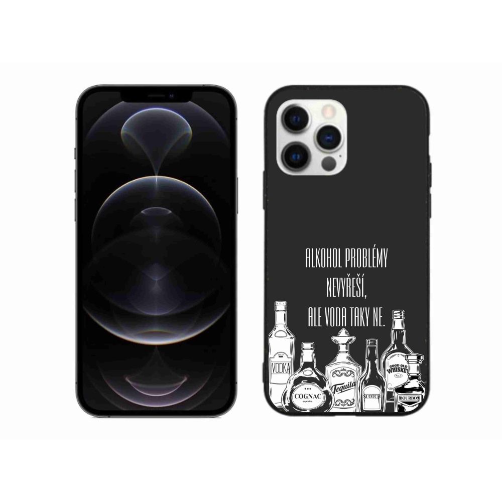 Gél borítás mmCase iPhone 12 Pro Max készülékhez - vicces szöveg fekete háttérrel