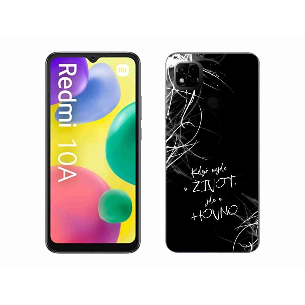 Gél borító mmCase a Xiaomi Redmi 10A számára - vicces szöveg 16 fekete háttérrel