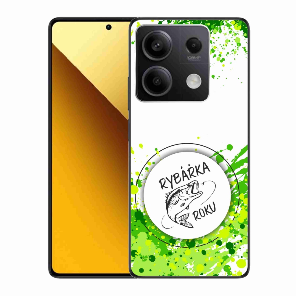 Gél borító mmCase a Xiaomi Redmi Note 13 5G-hez - az év horgásza fehér háttérrel