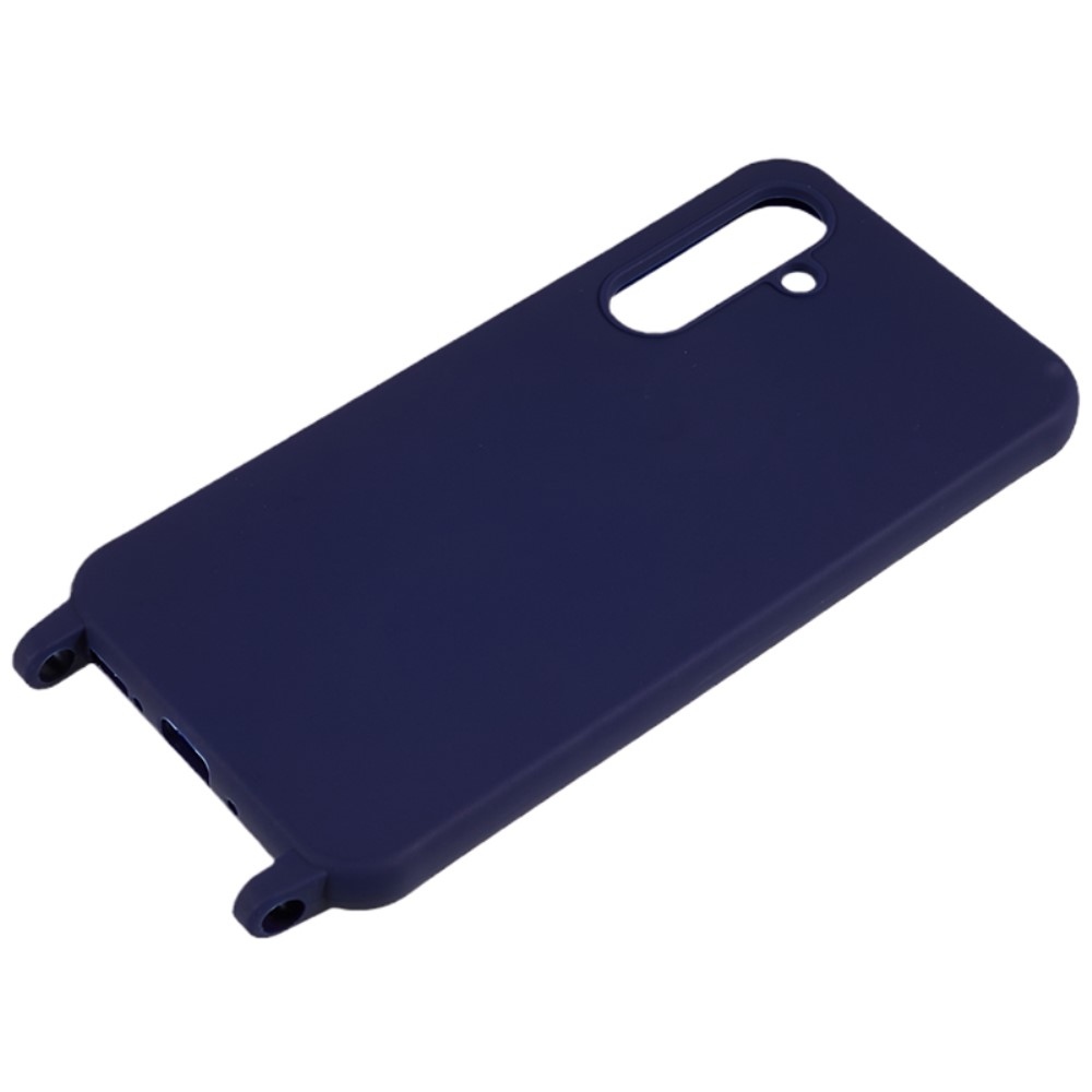 Zsinórral ellátott zselés tok Samsung Galaxy S25+ készülékhez - sötétkék