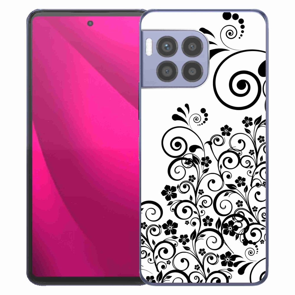 Zselés borítás mmCase a T-Mobile T Phone 2 Pro készülékhez - fekete-fehér virágminták