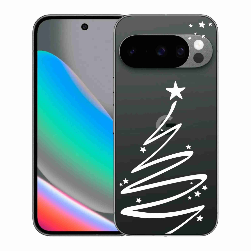 Gél borítás mmCase a Google Pixel 10 Pro számára - fehér fa átlátszó háttéren