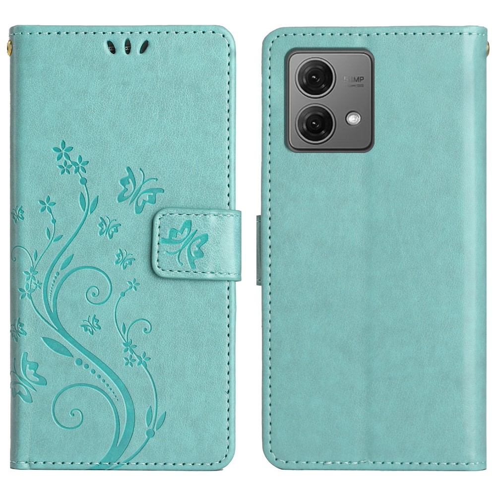 Virágok könyv tok Motorola Moto G85 5G - teáskék