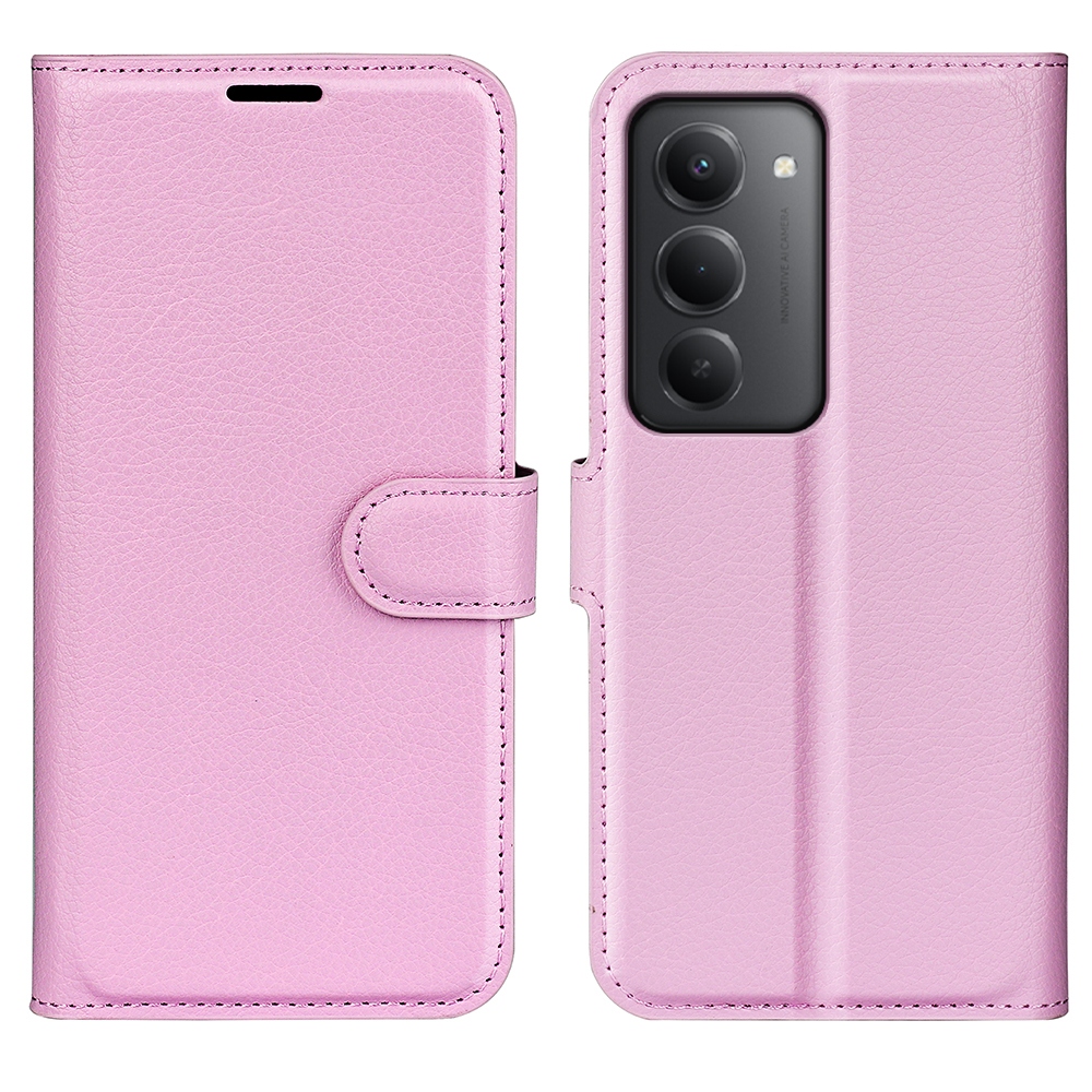 Litchi könyv tok Xiaomi Redmi 15 4G/5G (171mm) - rózsaszínű