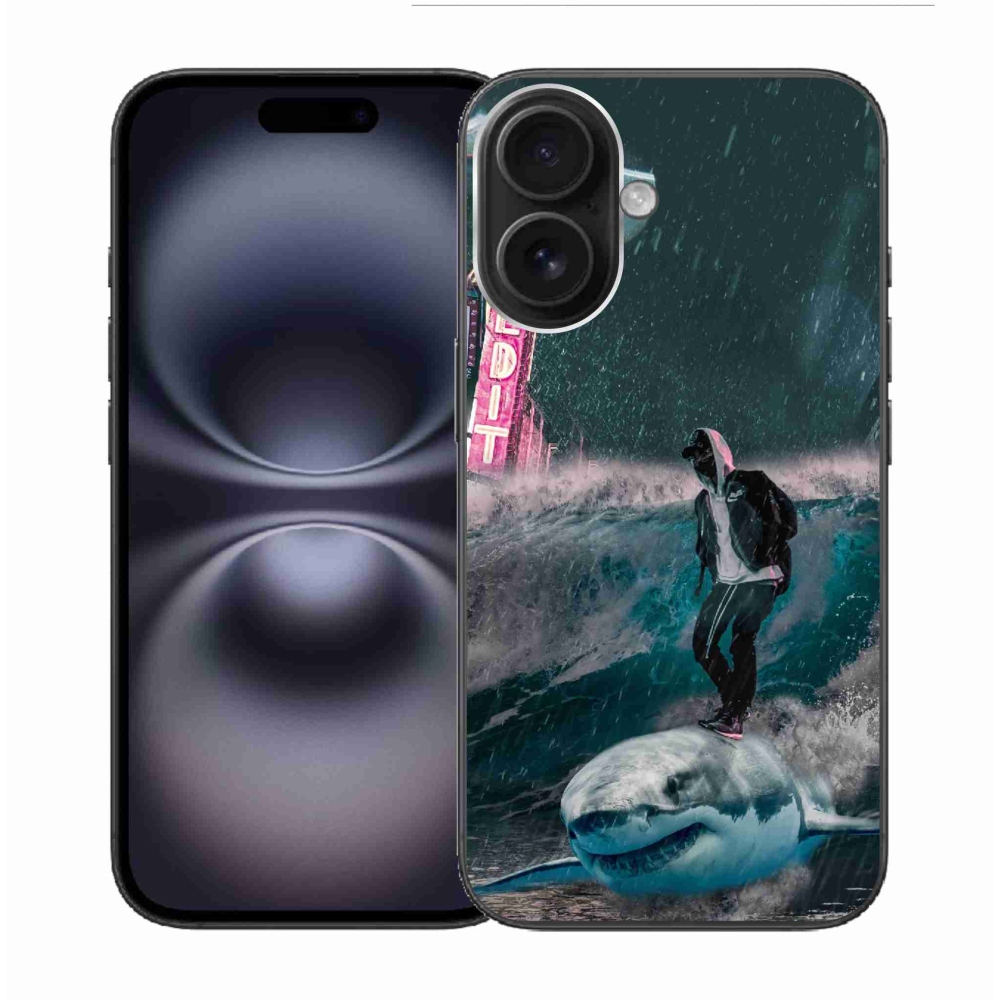 Zselés borítás mmCase iPhone 16 készülékhez - cápa