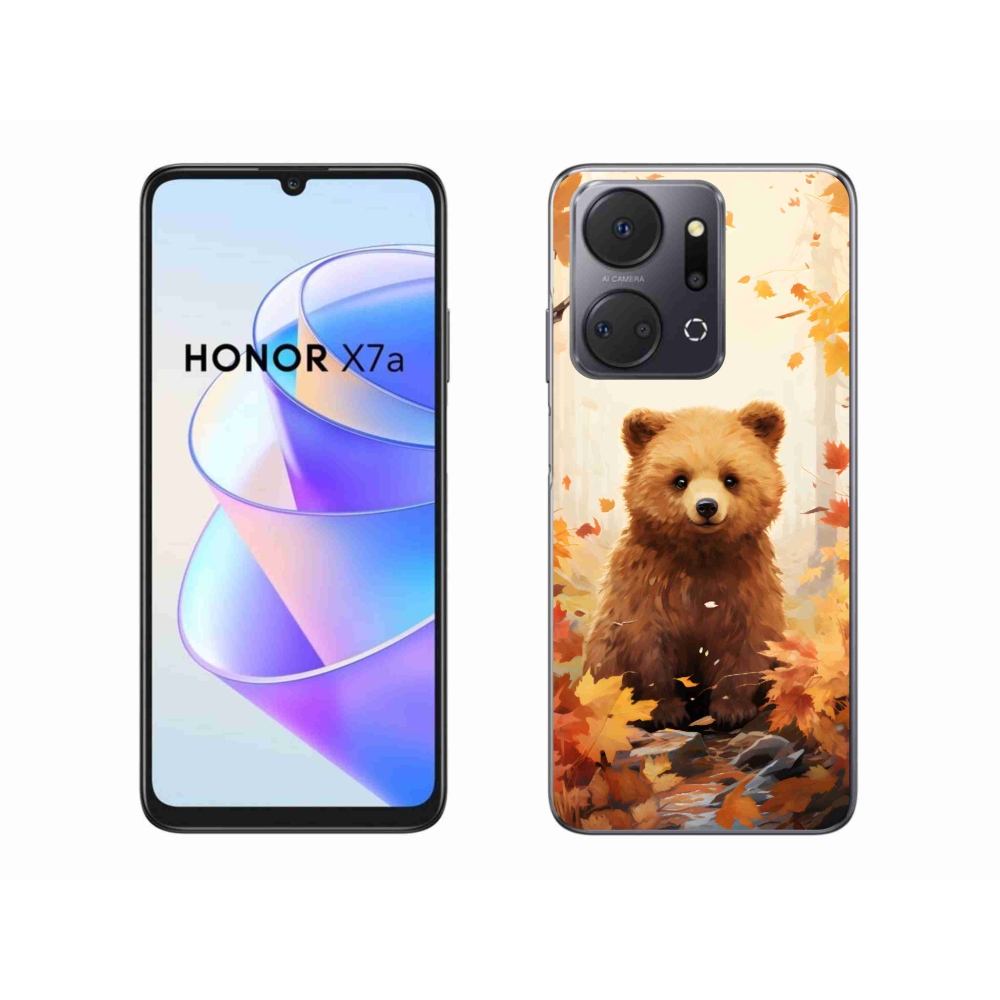 Zselés borítás mmCase a Honor X7a számára - medve az erdőben