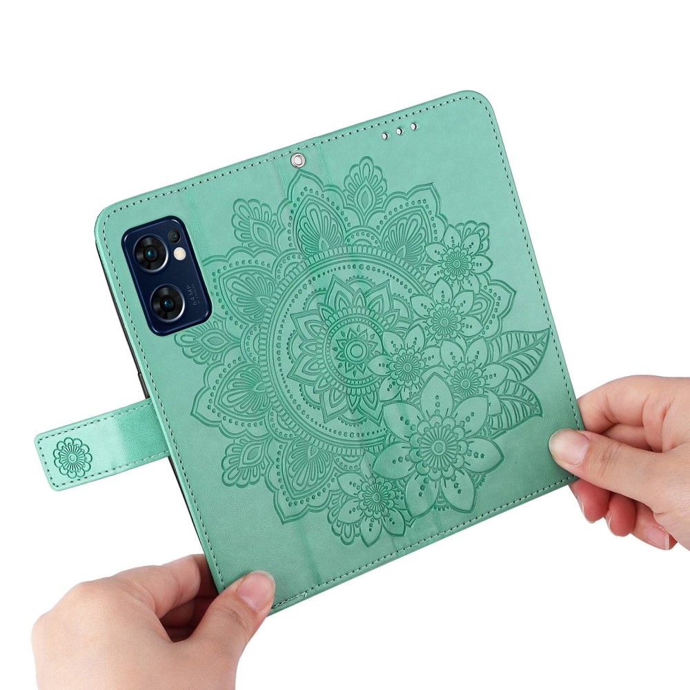 Mandala könyv tok az Oppo Find X5 Lite készülékhez - teal színű